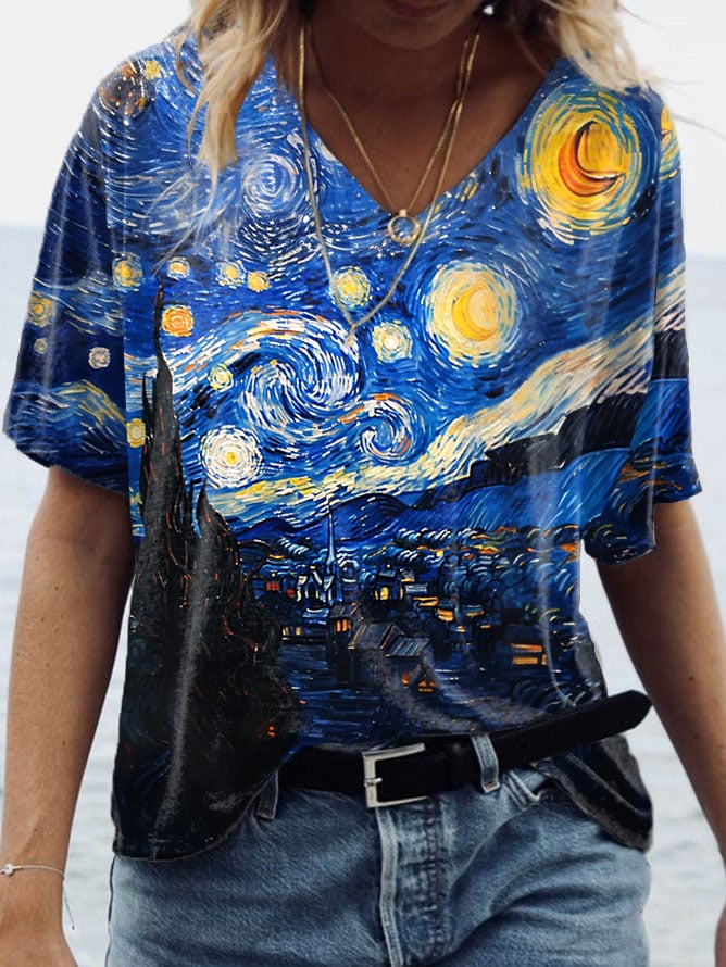 Women's Van Gogh Art Print T-Shirt