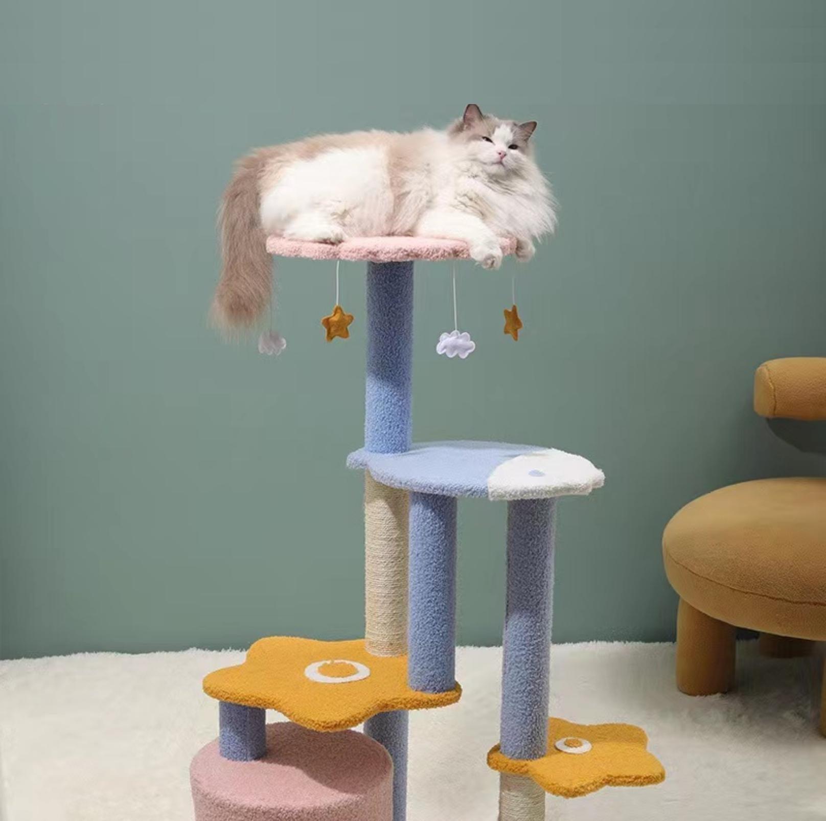 Stylish Cat Tree Climbing Frame with Scratching Posts - 'Enjoy The Sea'