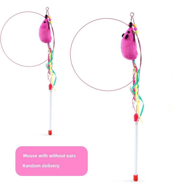 Upgrade Glue Suction Cup Steel Wire Rod Feather Tease Cat Stick Cat Self-Hi Relief Mi Toy Supplies