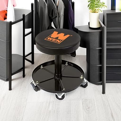 300-Pound Capacity Pneumatic Rolling Mechanic Stool