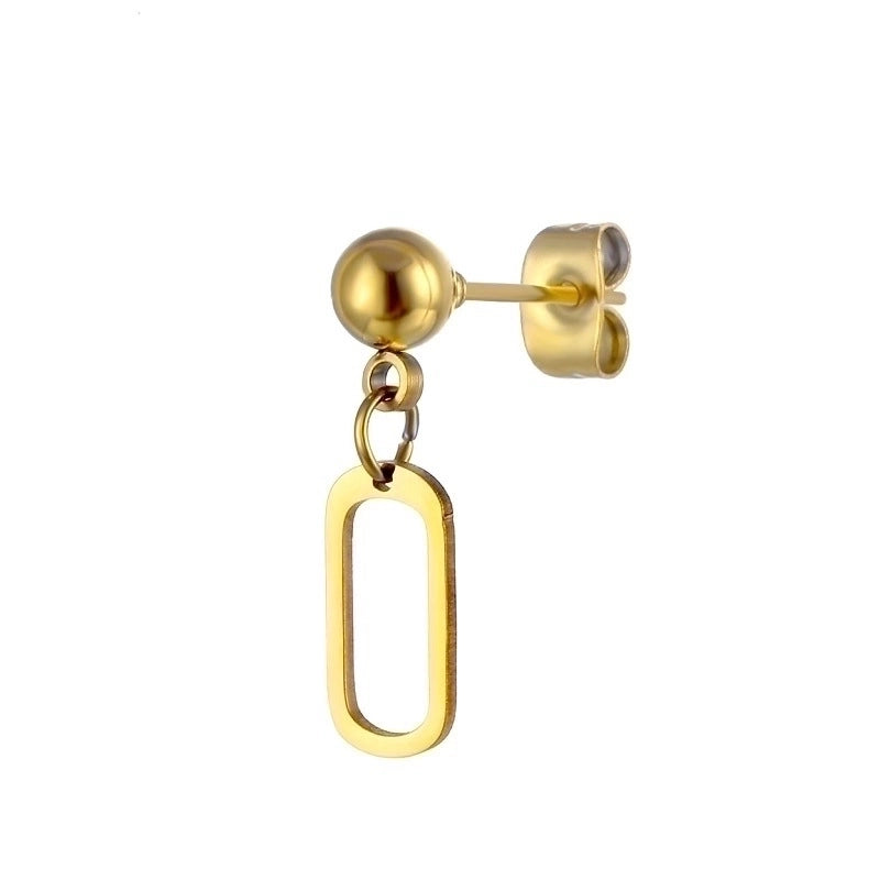 Minimalist Geometric Cross Stainless Steel Asymmetrical Dangling Earrings 1 Piece