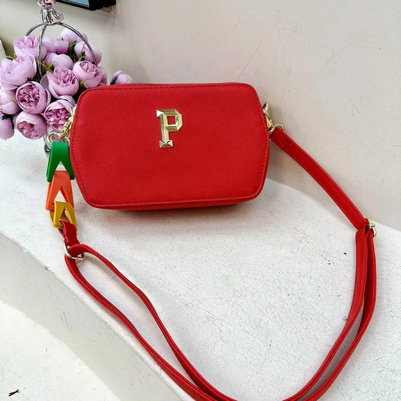 Women's Medium Pu Leather Letter Solid Color Classic Style Streetwear Square Zipper Crossbody Bag