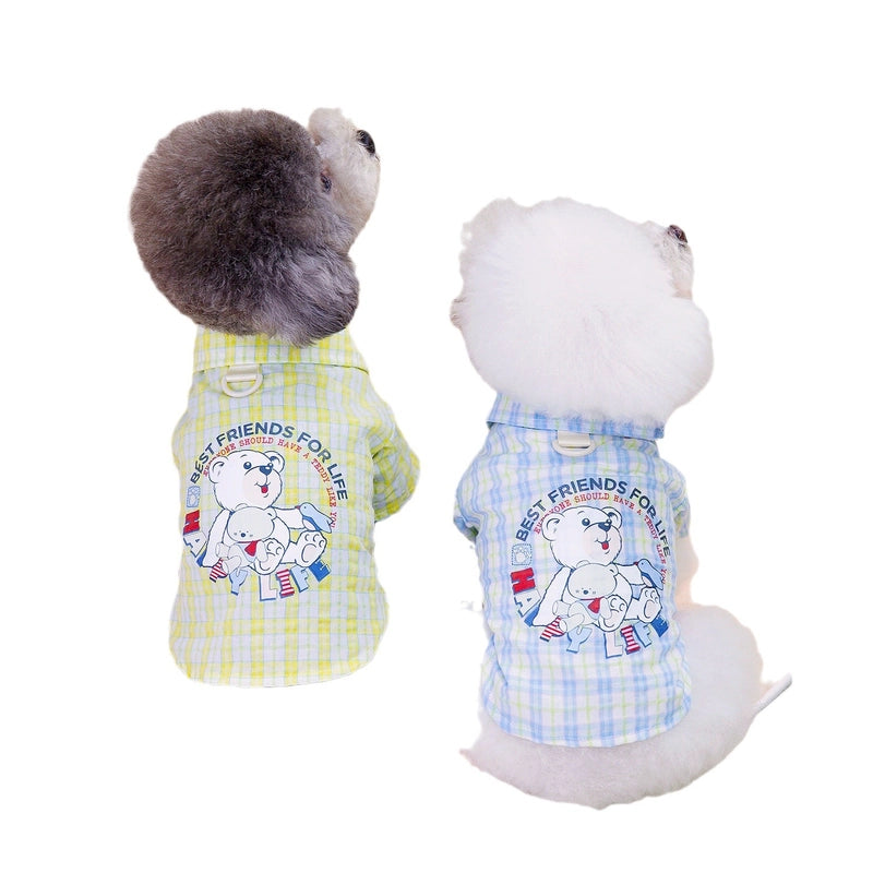 Pet Dog Shirt Pet Dog T-shirt Pet Clothes Pet Clothing Spring And Summer New 24 Bear Printed Shirt