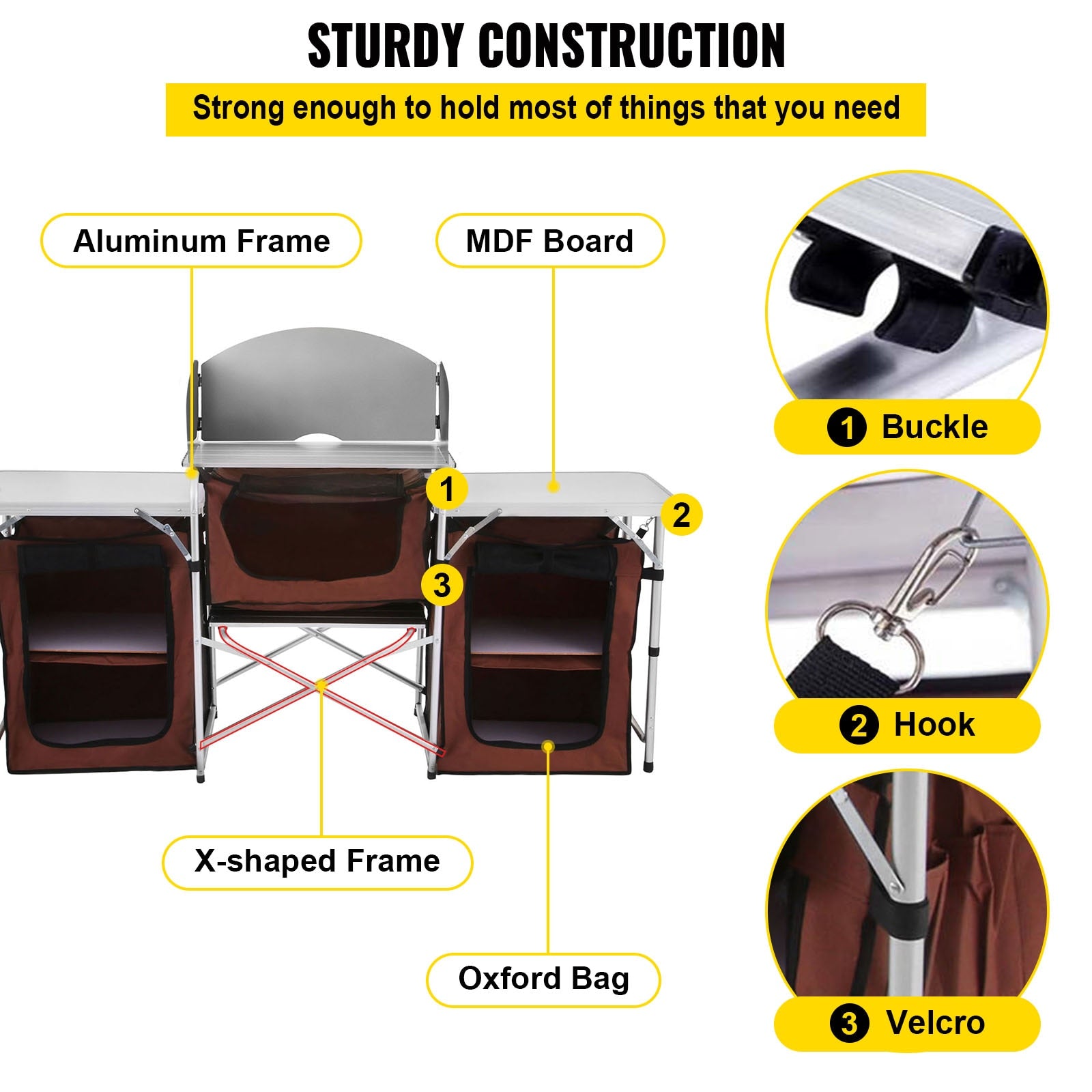 Vevor Camping Outdoor Küche Tisch Schrank faltbar klappbar Kochen