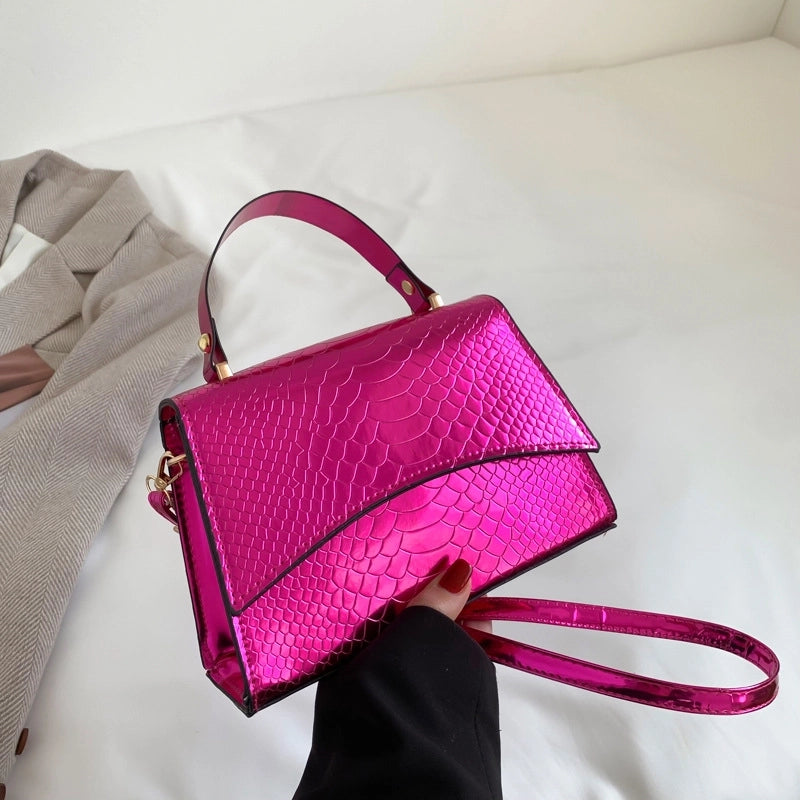 Women's Pu Leather Solid Color Streetwear Square Magnetic Buckle Square Bag