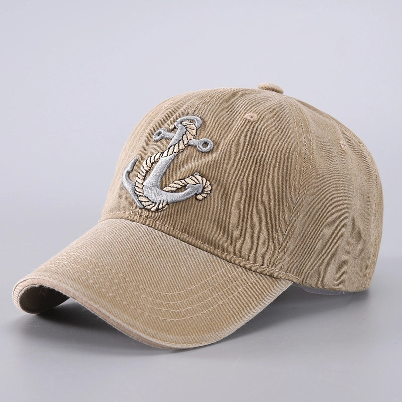 Unisex Hip-hop Retro Streetwear Anchor Embroidery Curved Eaves Baseball Cap