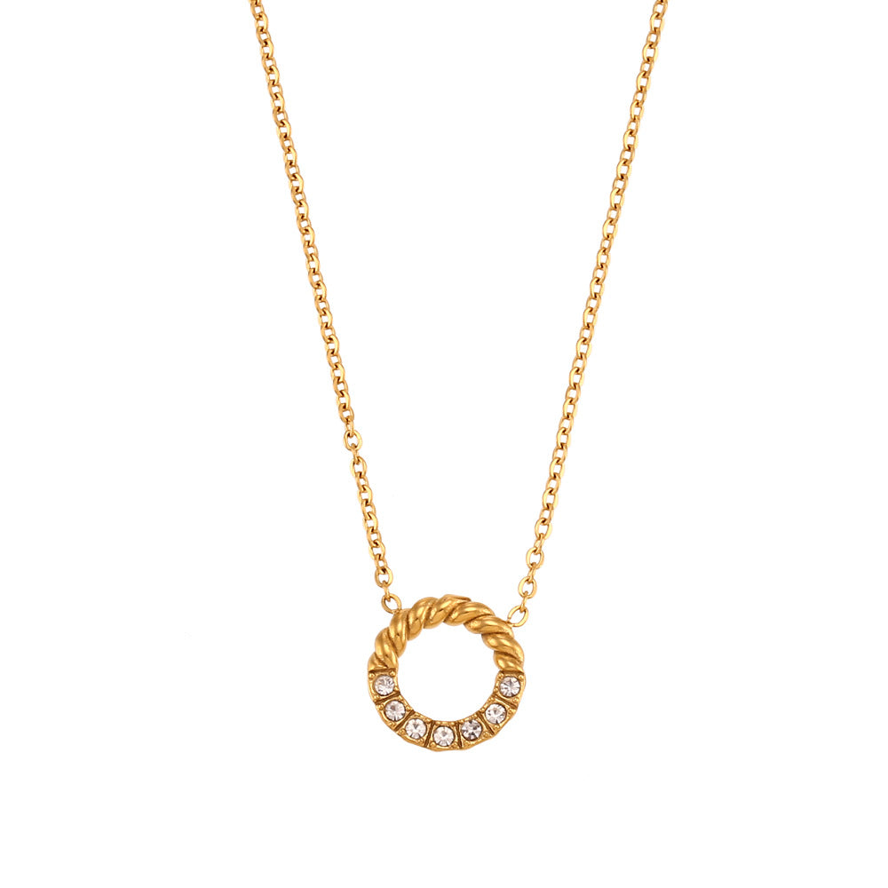 Fashion Geometric Stainless Steel 18K Gold Plated Necklaces