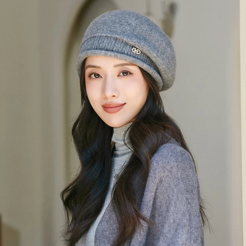 Women's Basic Lady Solid Color Eaveless Beret Hat