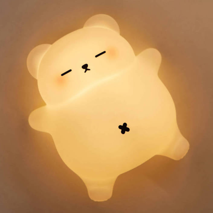 Breathing Bear Snuggly  Squishy Silicone Sleeping Companion Sound LED Night Light Perfect Gift
