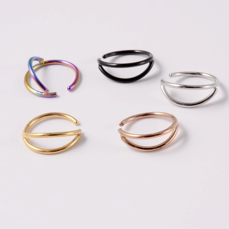 1 Piece Nose Rings & Studs Casual Vacation Geometric 304 Stainless Steel Polishing 18K Gold Plated Lip Rings Ear Cartilage Rings & Studs Nose Rings & Studs