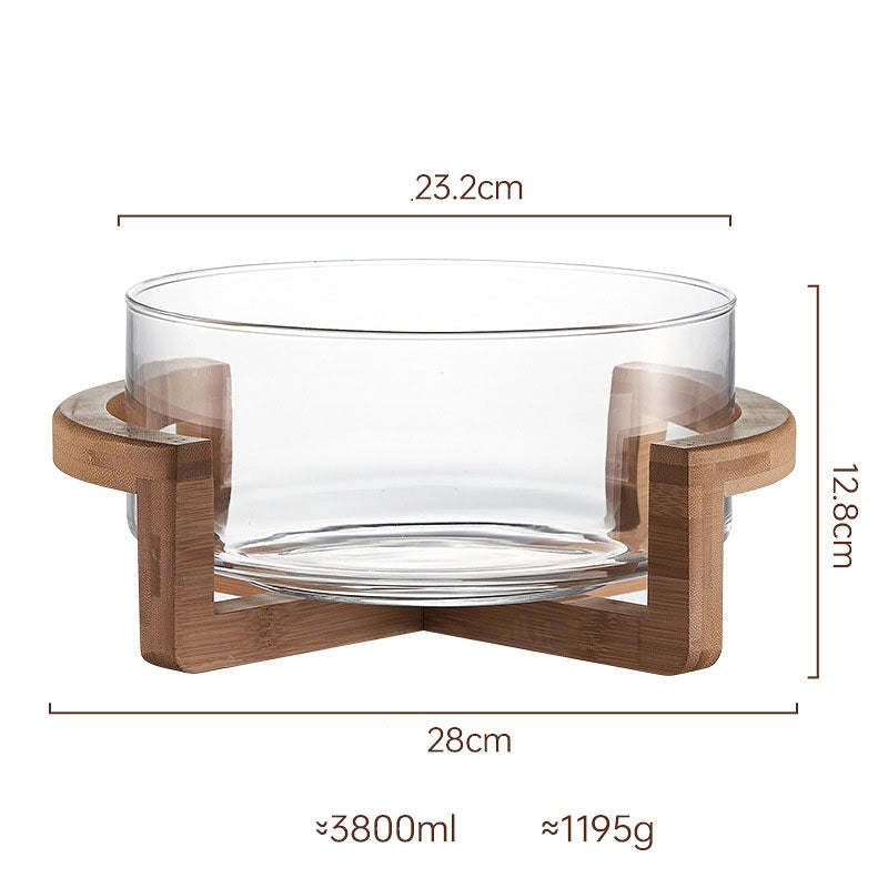 Casual Solid Color Wood Glass Fruit Plate Fruit Fork 1 Piece