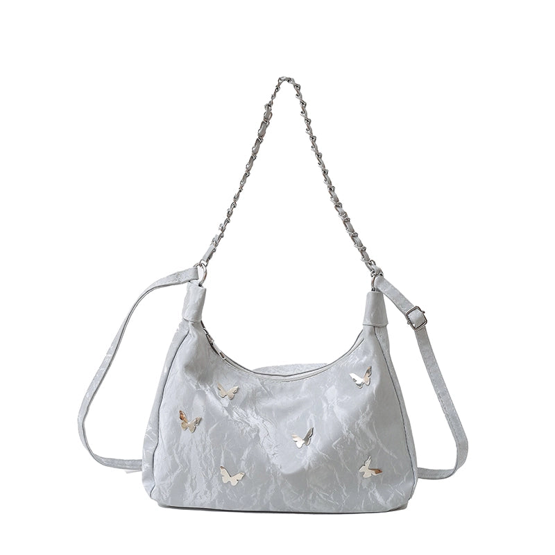 Women's Pu Leather Solid Color Streetwear Square Zipper Shoulder Bag Underarm Bag