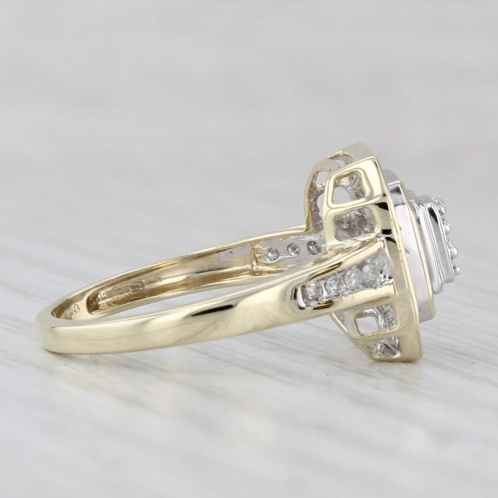 0.39ctw Diamond Cluster Halo Engagement Ring 10k Yellow Gold Size 7.25