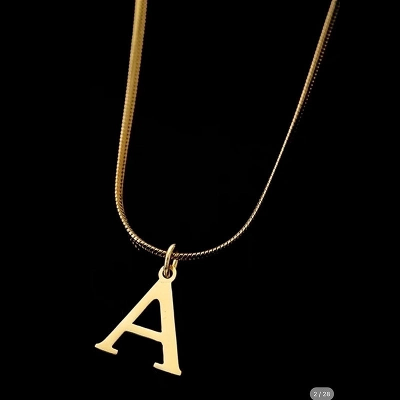 Minimalist Letter Titanium Steel Plating Necklace 1 Piece