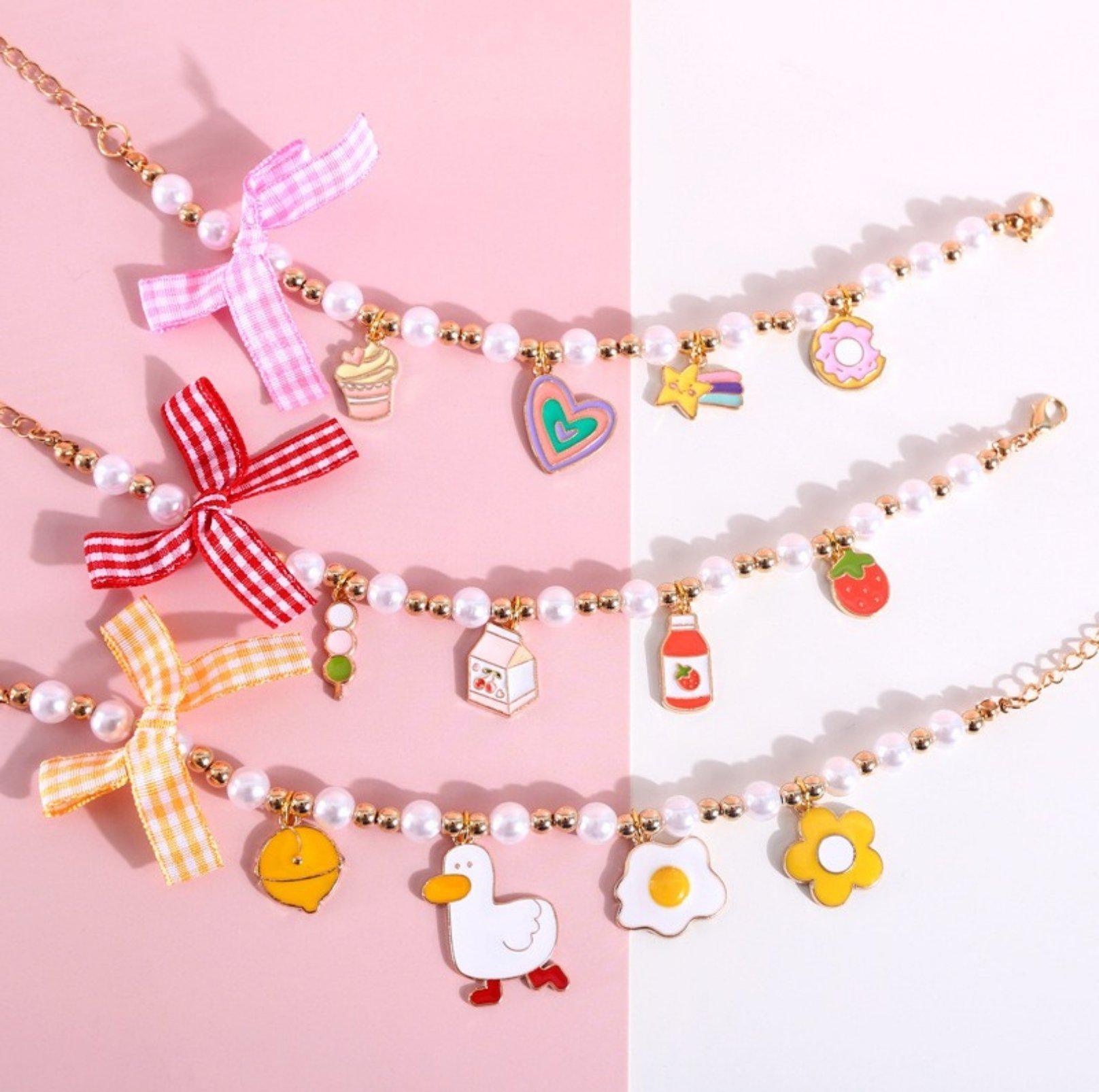 Cute Adjustable Ice-cream Strawberry & Duck Pet Necklace