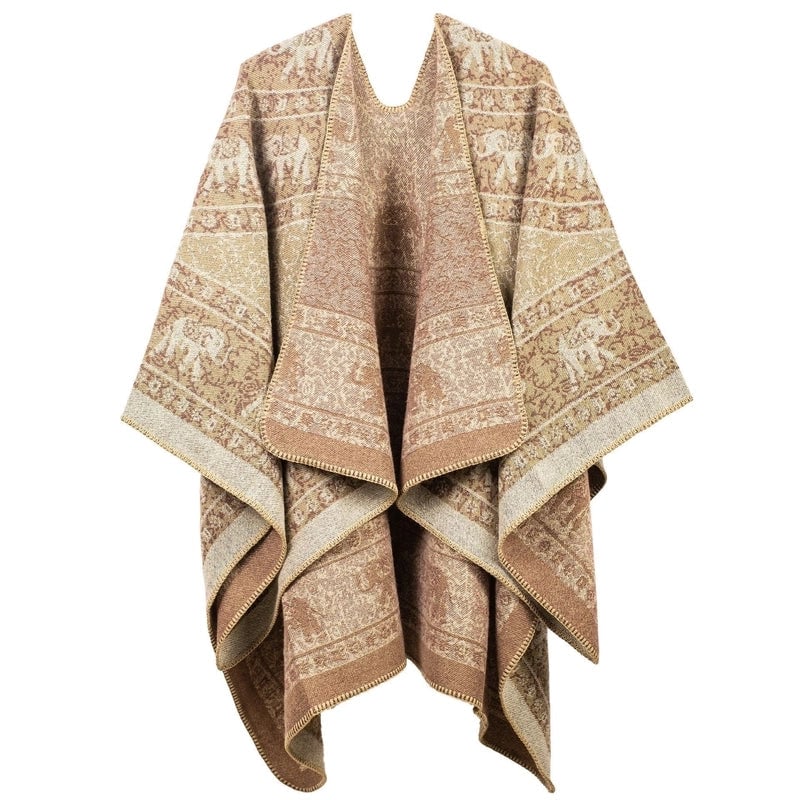 Unisex Retro Ethnic Style Geometric Acrylic Shawl