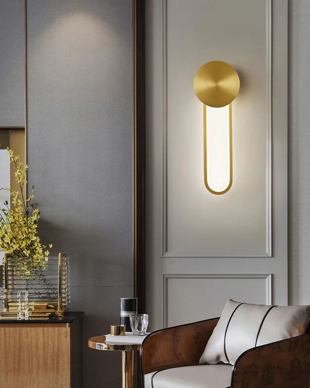 Modern LED Gold Wall Sconce for Living Room