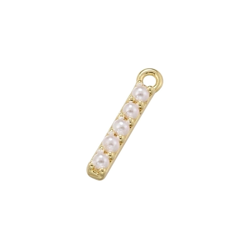 Casual Elegant Minimalist Letter Copper Plating Inlay Artificial Pearls 18k Gold Plated Charms