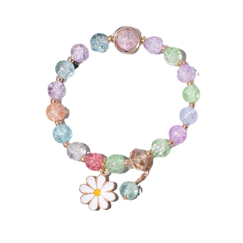 Fashion Jewelry Colorful Glass Bead Cute Cartoon Charm Bracelet For Girl Kids