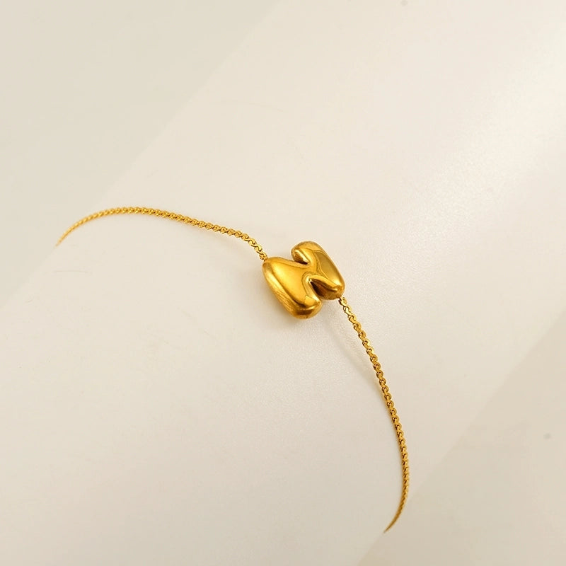 Casual Minimalist Letter 304 Stainless Steel 18K Gold Plated Bracelets In Bulk