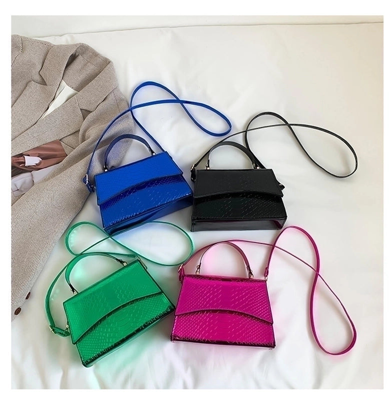 Women's Pu Leather Solid Color Streetwear Square Magnetic Buckle Square Bag