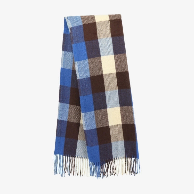 Winter Cashmere Scarf Tassel Women's Men's Plaid Fashion Long Warm Shawl Autumn And Winter Scarf