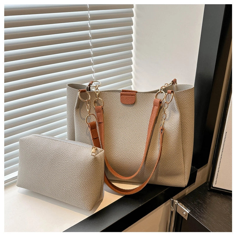 Women's Two-Piece Simple Fashionable Summer New Fashionable Commuter Large Capacity Casual Shoulder Tote Bag