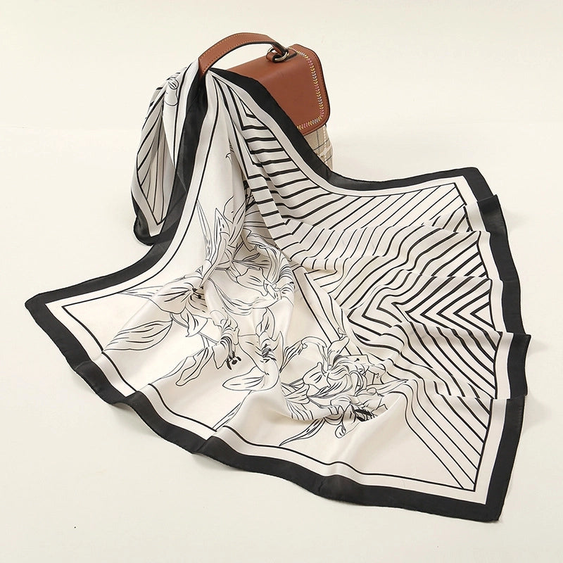 Women's Streetwear Geometric Brocade Satin Printing Kerchief