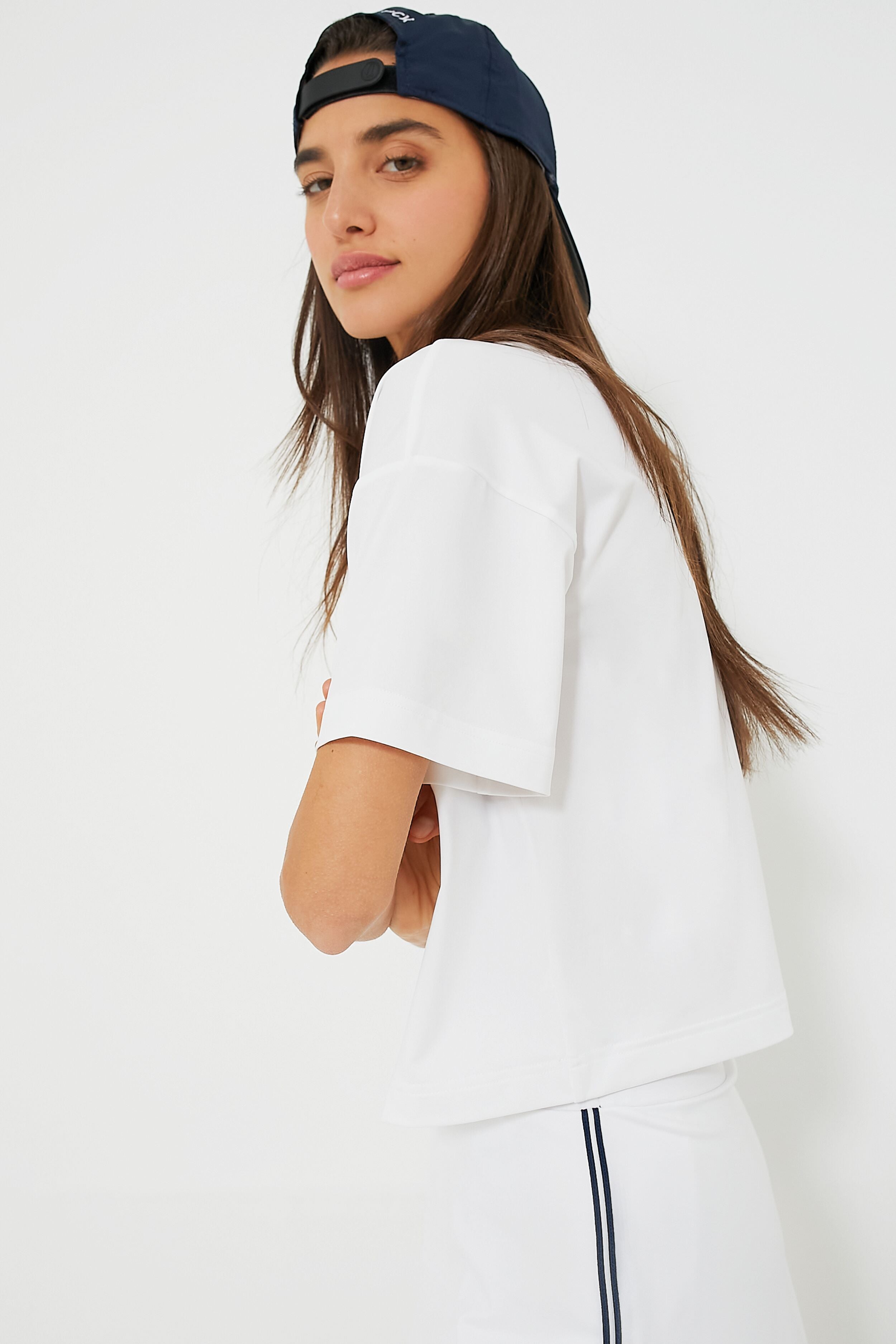 White Cropped Ryan Boyfriend Tee