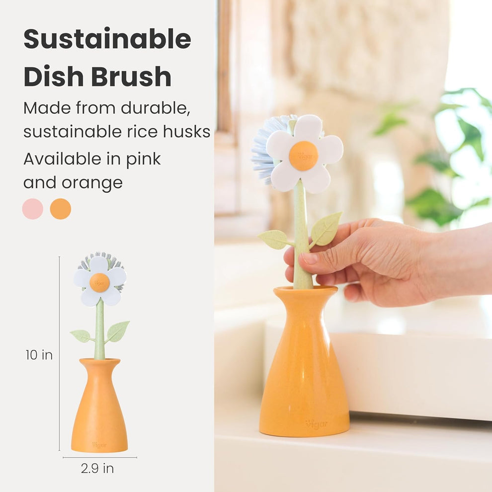 Vase Flower Shape Dish Cleaning Brush