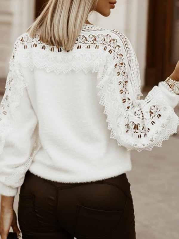 Round Neck Cutout Sweater