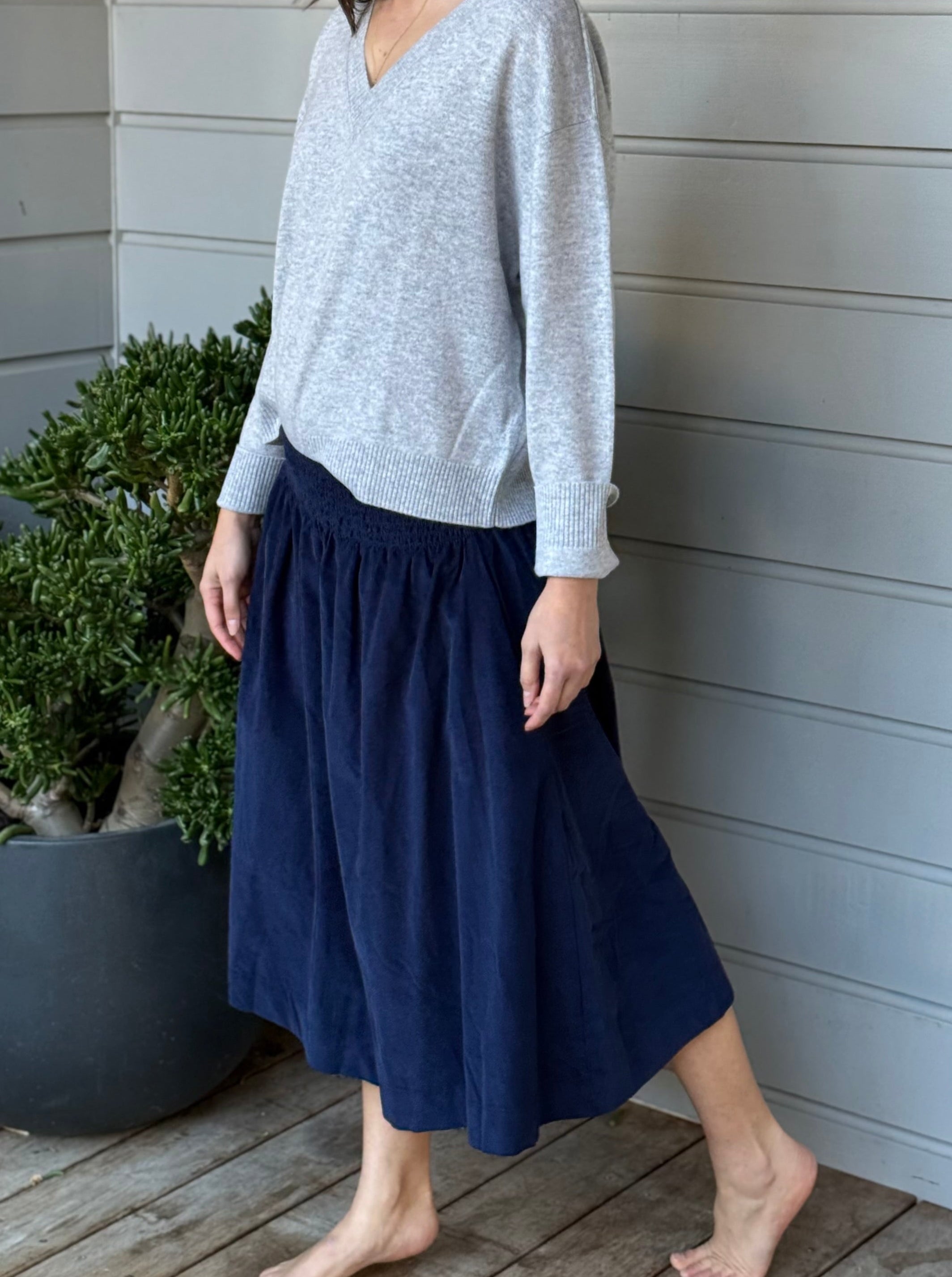 lola skirt - indigo navy  cord