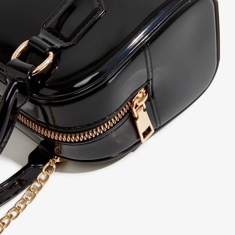 Women's Pvc Solid Color Streetwear Square Zipper Square Bag