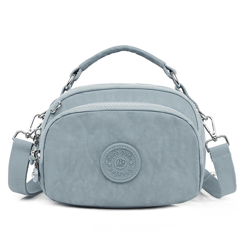 Women's Small Nylon Solid Color Basic Classic Style Square Zipper Crossbody Bag