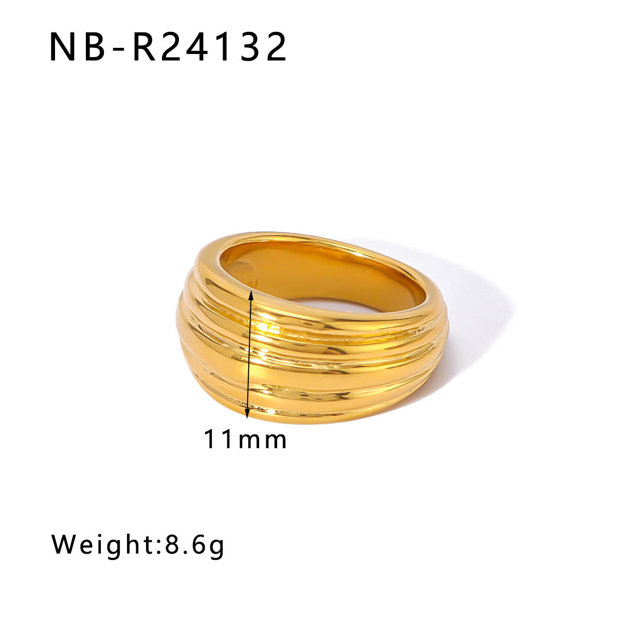Personalized Special-Shaped Oversized Exaggerated Irregular Stainless Steel Ring With Asymmetric Fingerprints