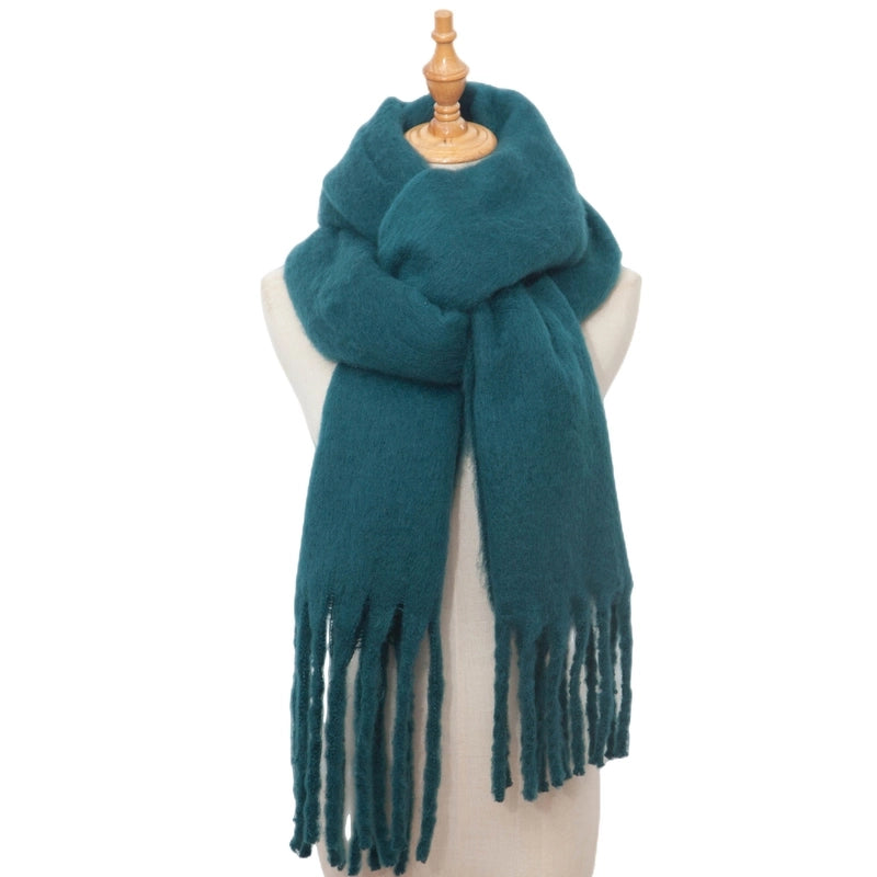 Women's Minimalist Solid Color Polyester Scarf