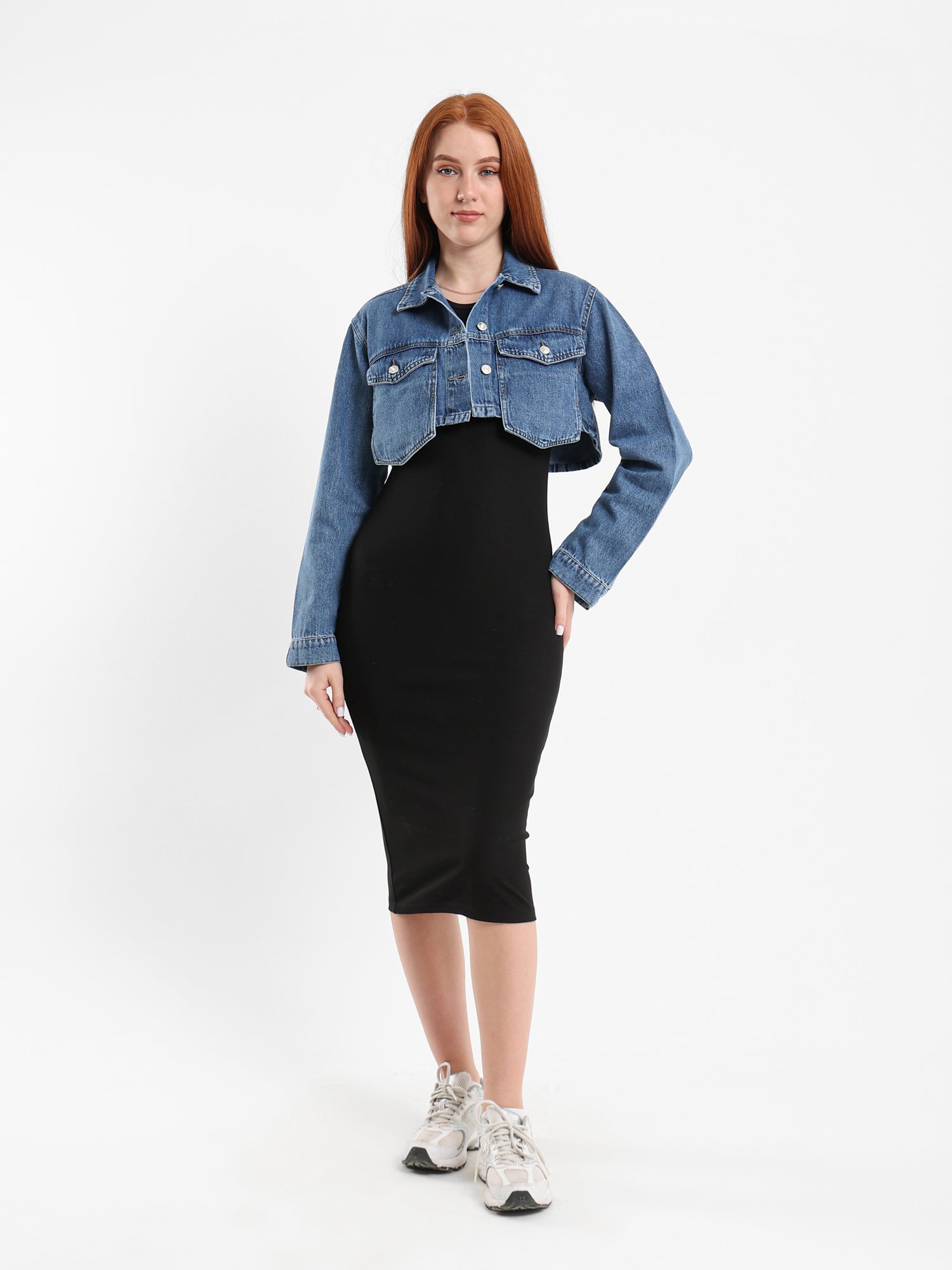 Cropped Utility Denim Jacket