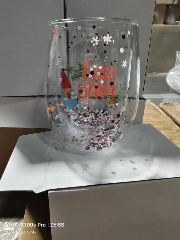 Christmas Casual Vacation Cartoon Borosilicate Glass Water Bottles 1 Piece
