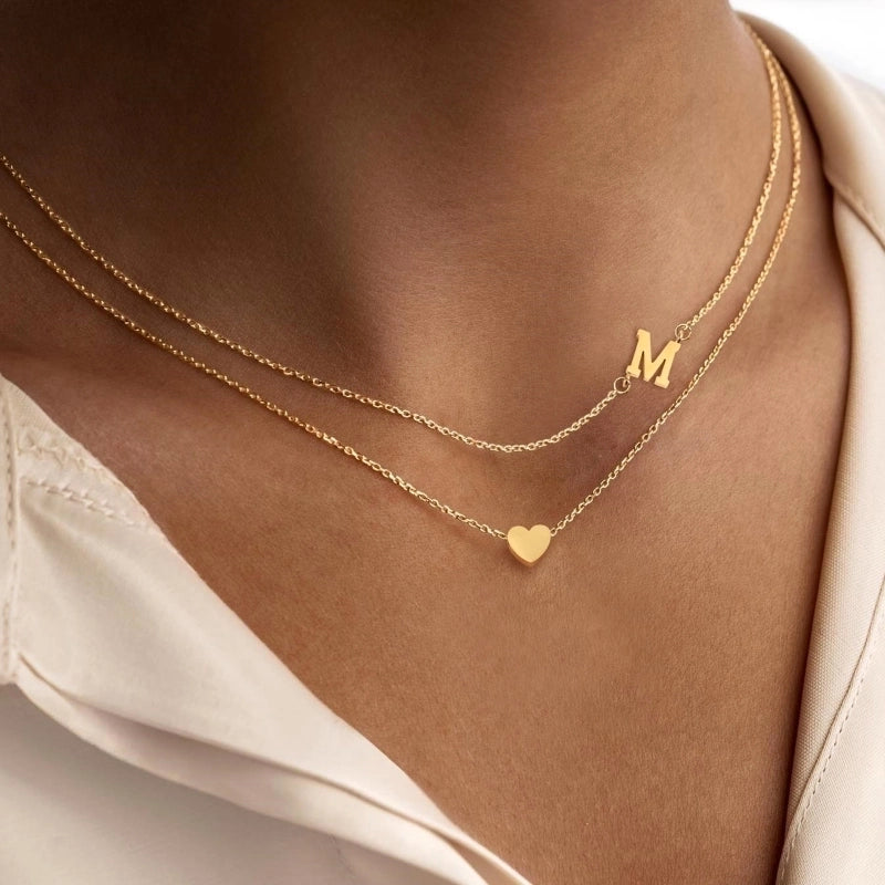 Elegant Minimalist Classic Style Letter Heart Shape 201 Stainless Steel 304 Stainless Steel Pendant Necklace