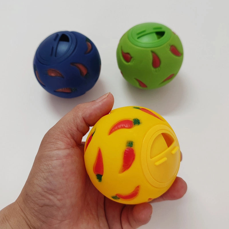 Dog Leakage Ball Toy Hamster Rabbit Slow Feeding Toy Ball Carrot Pattern Enhance Pet Appetite