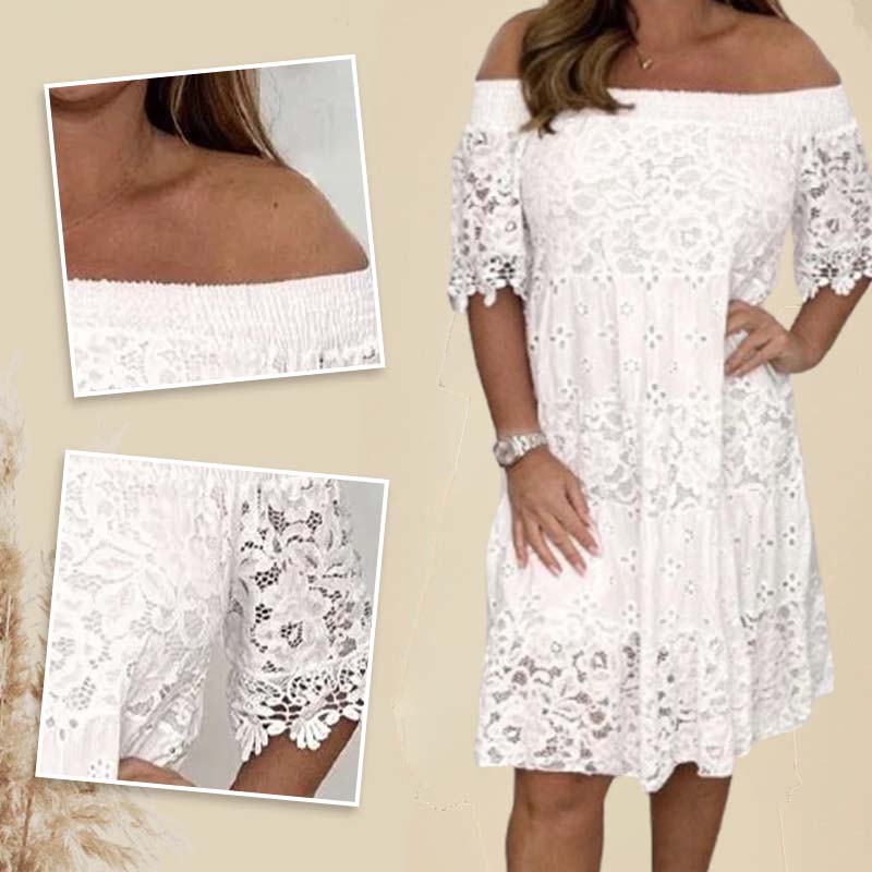 💃Lace Hollow Patchwork Strapless Dress For Women