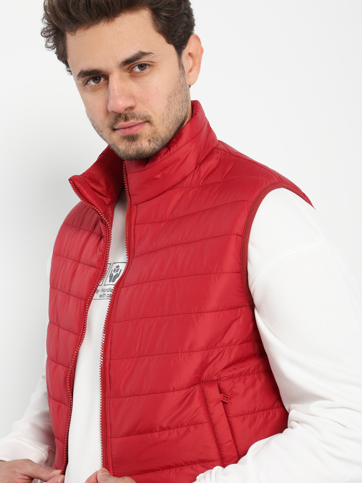 Textured Puffer Vest