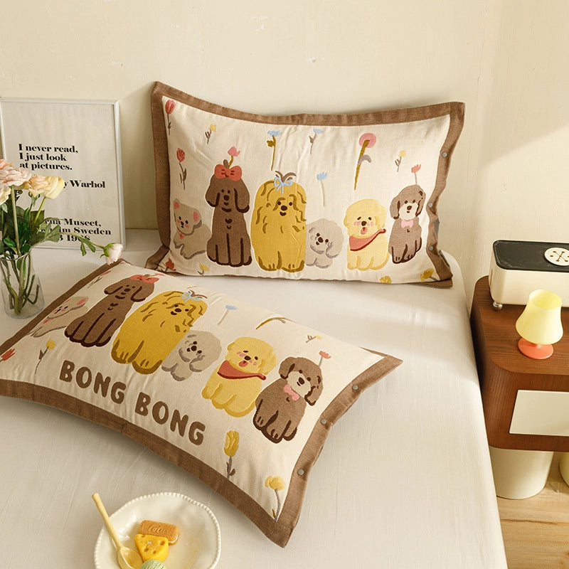 Cute Animal Letter Lattice Cotton Pillow Cases Couch & Sofa Decor