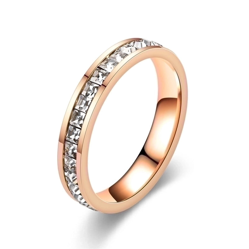 1 Piece Minimalist Circle Stainless Steel Rhinestones Rings
