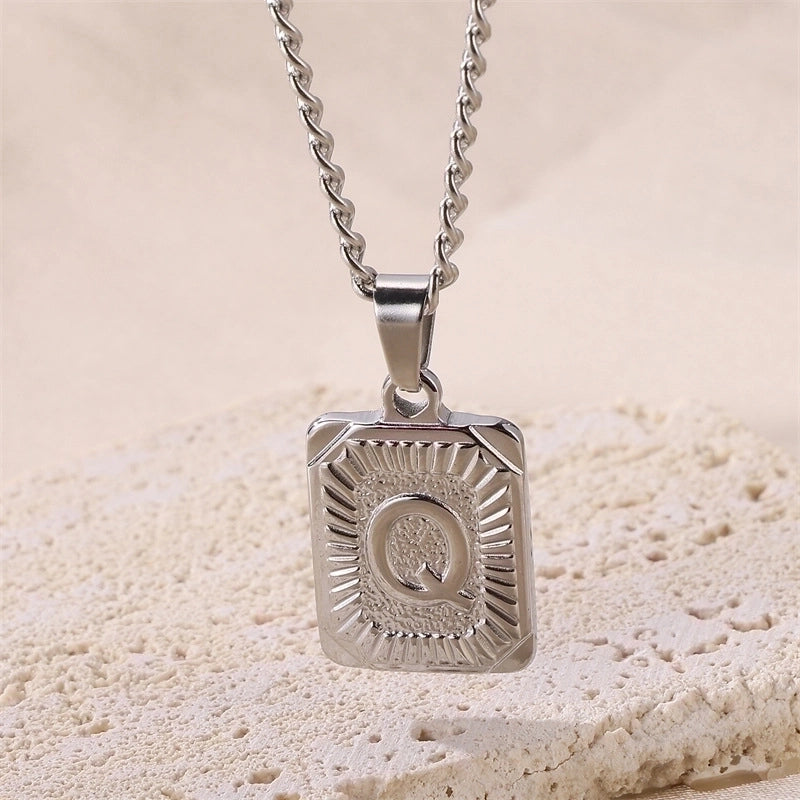 Hip-hop Letter Titanium Steel Plating Gold Plated Pendant Necklace