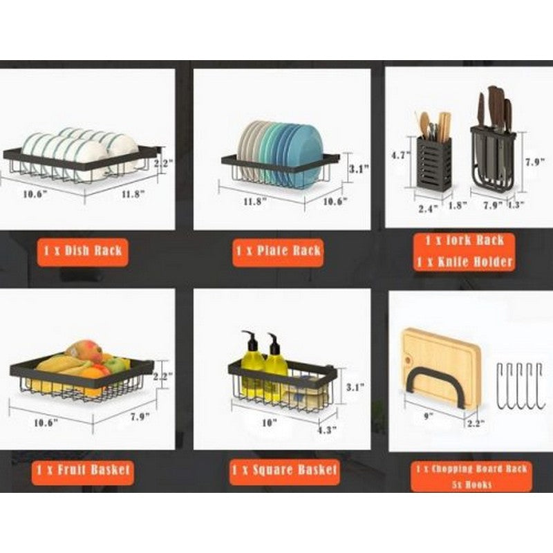 Dish Drying Rack Over Sink Drainer Shelf for Kitchen Drying Rack Organizer Supplies Storage Counter Kitchen Space Saver Utensils Holder