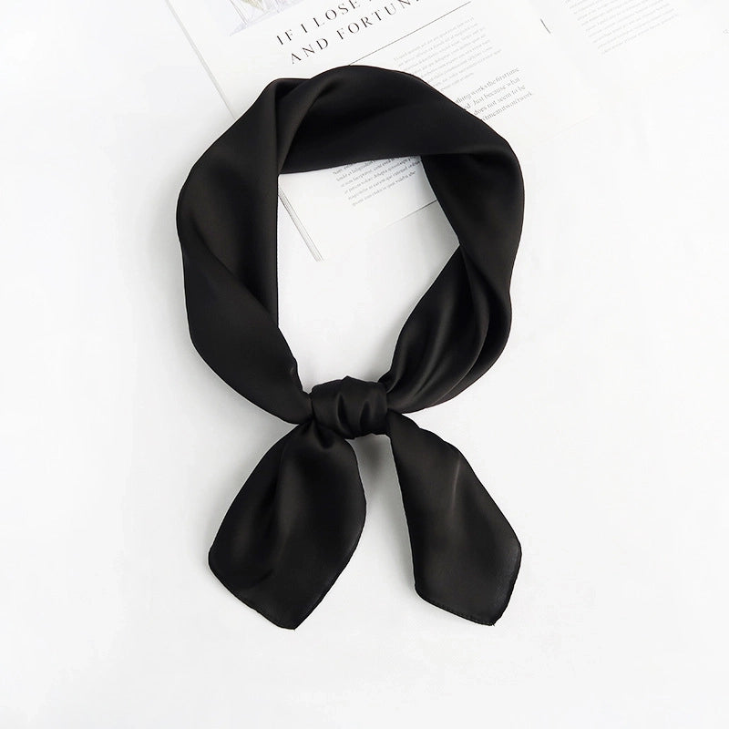 Women's Minimalist Solid Color Polyester Printing Silk Scarf