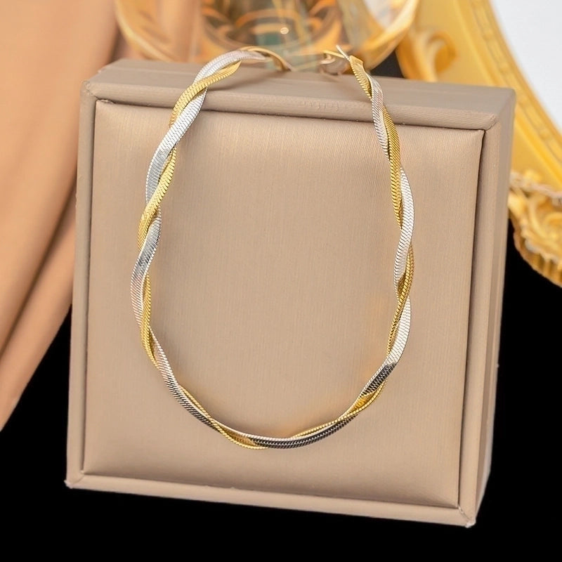 304 Stainless Steel 18K Gold Plated Rose Gold Plated Streetwear Plating Solid Color Layered Necklaces