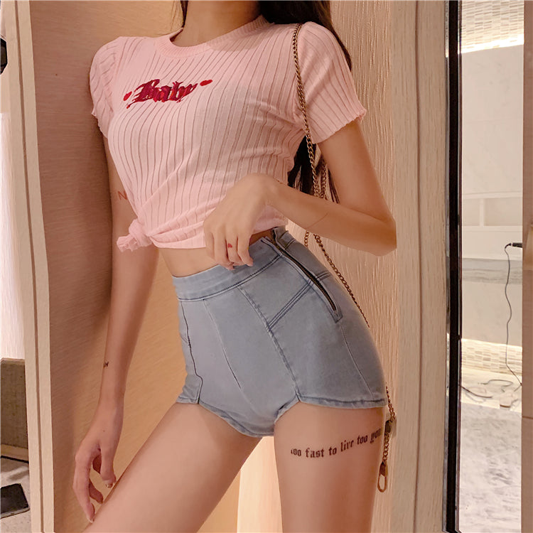 Ulzzang denim shorts KF908030