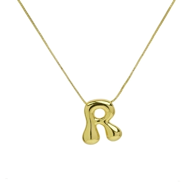 Copper 18K Gold Plated Minimalist Letter Plating Pendant Necklace